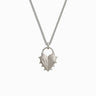 Awe Inspired Men's Sterling Silver Spiked Heart Necklace