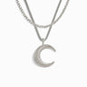 Awe Inspired Men's Sterling Silver Twisted Moon Layering Set