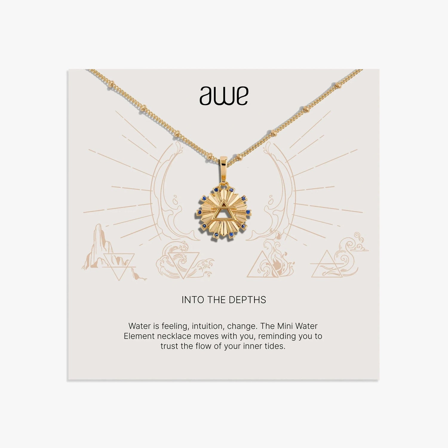 Awe Inspired Necklaces 14K Gold Vermeil / 16-18" Air Sign Card Gift Set