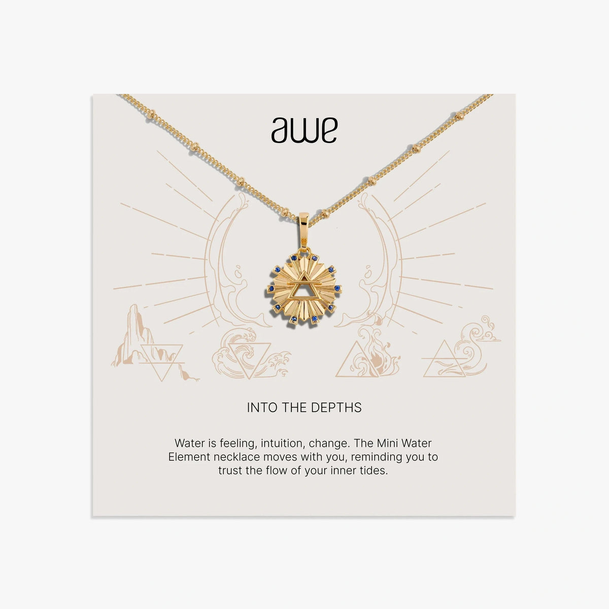Awe Inspired Necklaces 14K Gold Vermeil / 16-18" Air Sign Card Gift Set