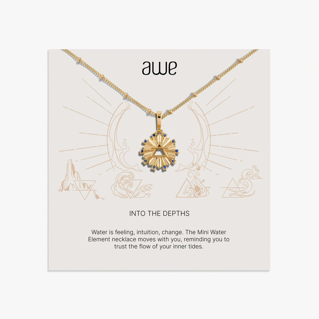 Awe Inspired Necklaces 14K Gold Vermeil / 16-18" Air Sign Card Gift Set