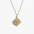 Awe Inspired Necklaces 14K Gold Vermeil / 16"-18" Delicate Paperclip Chain Compass Locket Necklace