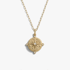 Awe Inspired Necklaces 14K Gold Vermeil / 16"-18" Delicate Paperclip Chain Compass Locket Necklace