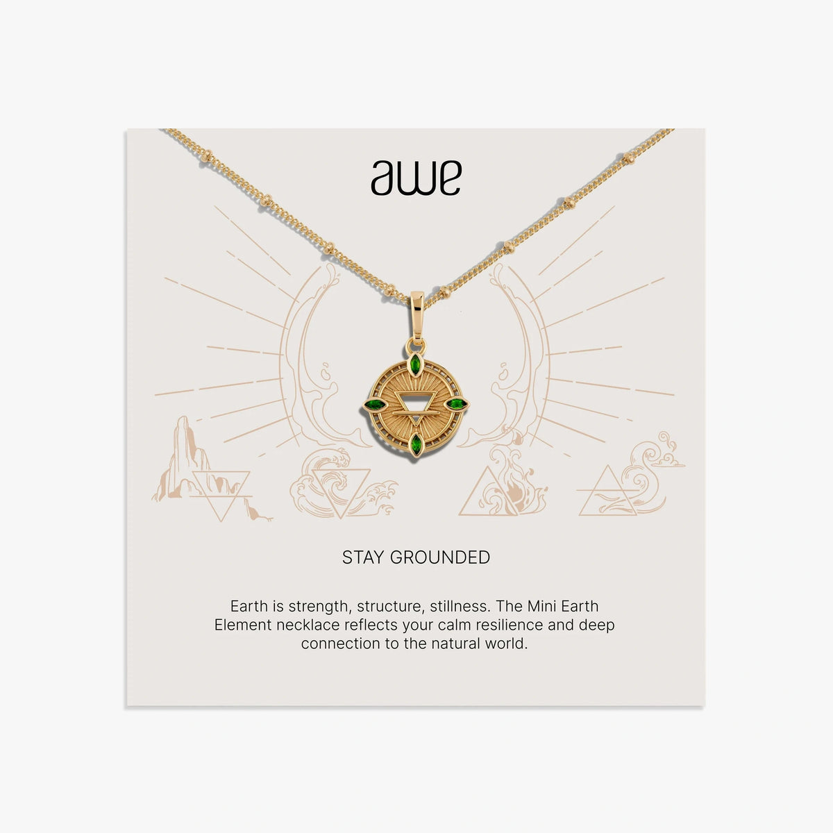 Awe Inspired Necklaces 14K Gold Vermeil / 16-18" Earth Sign Card Gift Set