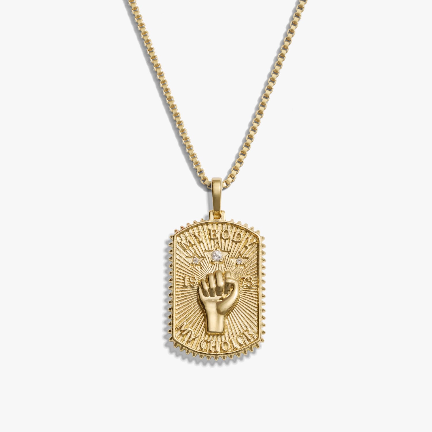 Product image of Awe Inspired Necklaces 14K Gold Vermeil / 16"-18" / Large Pro Roe Dog Tag Necklace