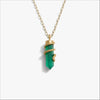 Awe Inspired Necklaces 14K Gold Vermeil / 16"-18" Mini Paperclip Chain Green Onyx Crystal Snake Necklace
