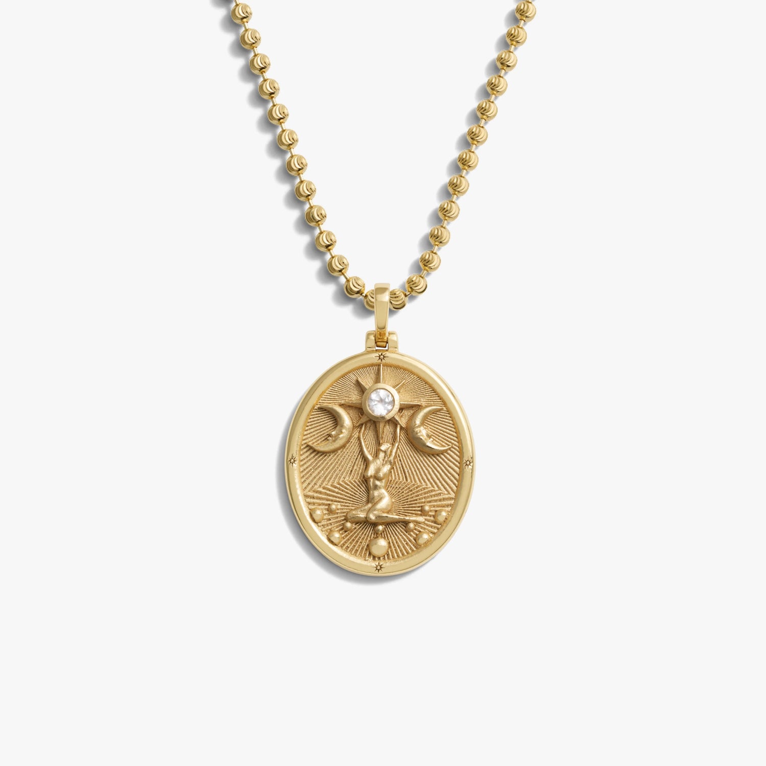 Awe Inspired Necklaces 14K Gold Vermeil / 16"-18" Moon Cut Chain / Moon Cut Asteria Necklace