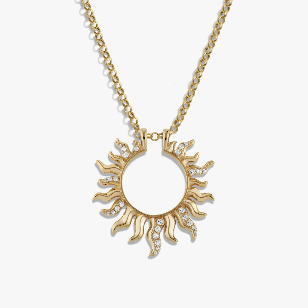 Awe Inspired Necklaces 14K Gold Vermeil / 16-18" Rolo Chain Sun Halo Necklace