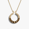 Awe Inspired Necklaces 14K Gold Vermeil / 16-18" Rolo Chain Tiger's Eye Moon Phase Halo Necklace