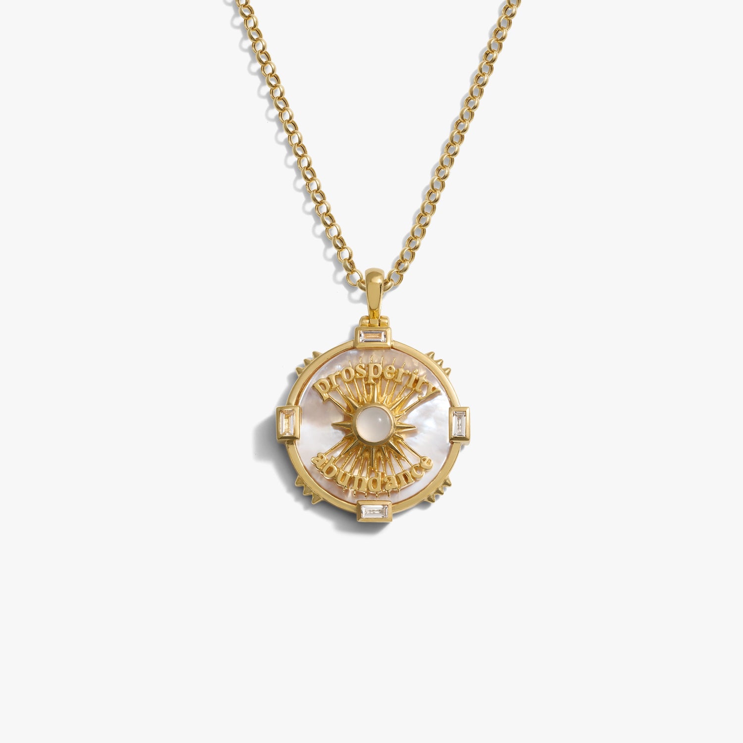 Awe Inspired Necklaces 14K Gold Vermeil / 16"-18" ROLO Prosperity Affirmation Coin Necklace