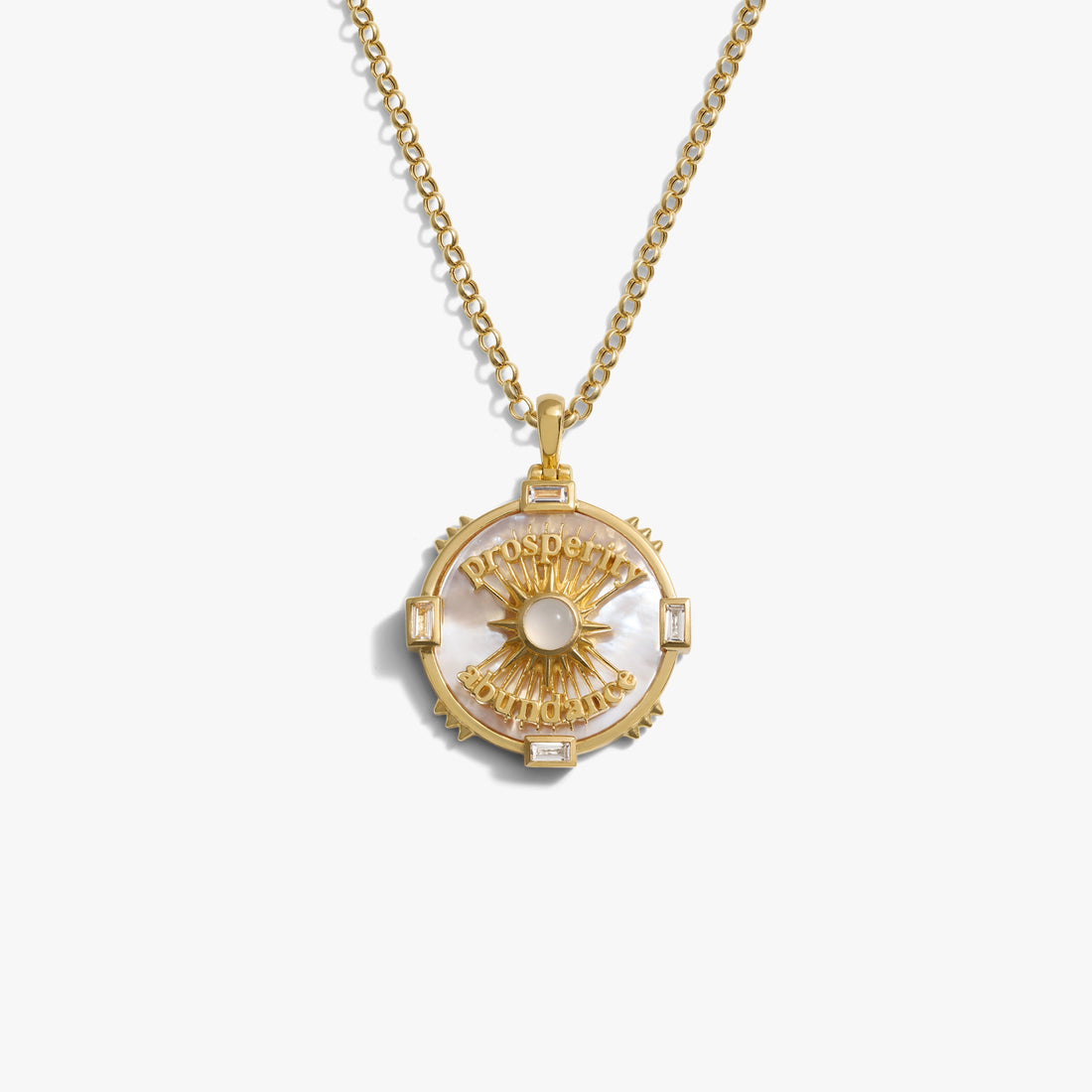 Awe Inspired Necklaces 14K Gold Vermeil / 16"-18" ROLO Prosperity Affirmation Coin Necklace