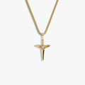Awe Inspired Necklaces 14K Gold Vermeil / 16"-18" Round Box Chain Men's Flying Dagger Necklace