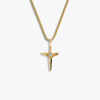 Awe Inspired Necklaces 14K Gold Vermeil / 16"-18" Round Box Chain Men's Flying Dagger Necklace