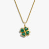 Awe Inspired Necklaces 14K Gold Vermeil / 16-18" Rounded Box Men's Lucky Clover Necklace