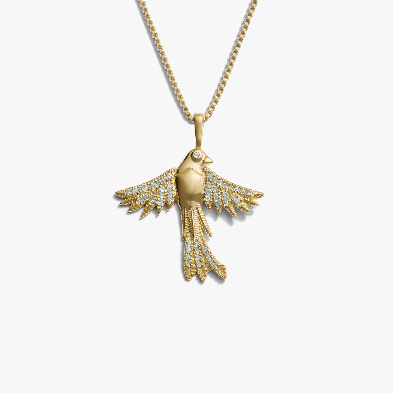 Product image of Awe Inspired Necklaces 14K Gold Vermeil / 16"-18" Suffragist Bluebird Necklace
