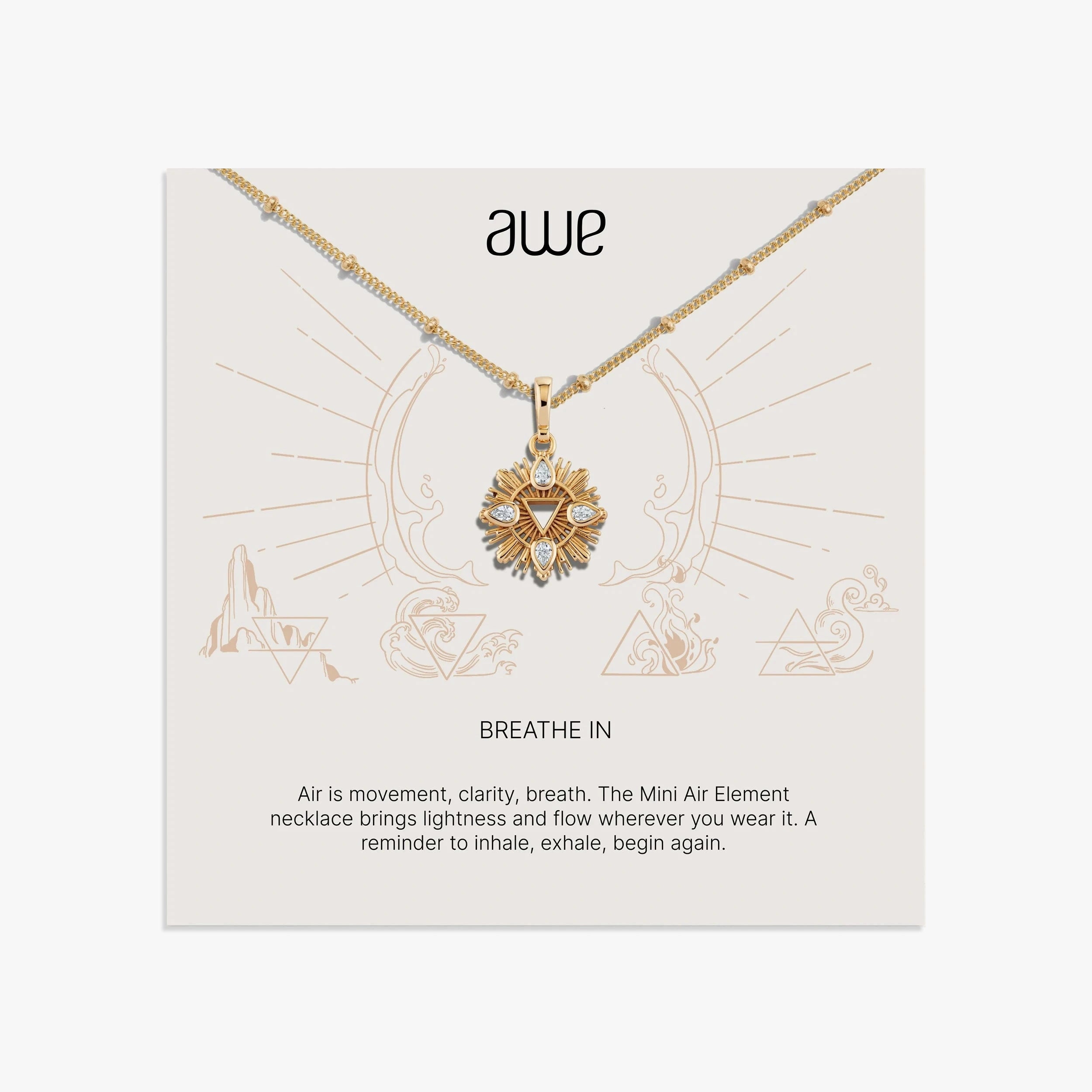 Awe Inspired Necklaces 14K Gold Vermeil / 16-18" Water Sign Card Gift Set
