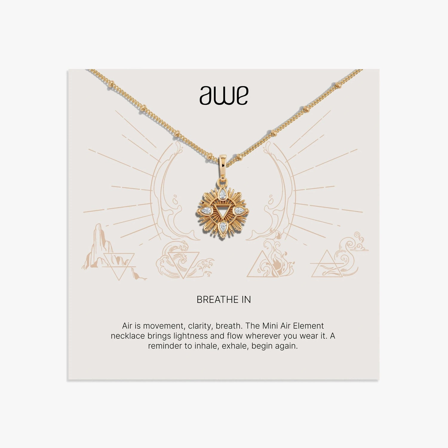 Awe Inspired Necklaces 14K Gold Vermeil / 16-18" Water Sign Card Gift Set