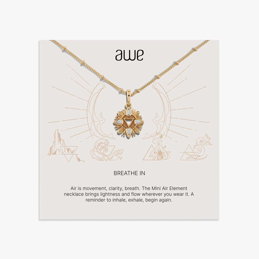 Awe Inspired Necklaces 14K Gold Vermeil / 16-18" Water Sign Card Gift Set