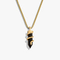 Awe Inspired Necklaces 14K Gold Vermeil / 20" 2.1mm Rounded Box Chain Men's Black Onyx Crystal Snake Necklace