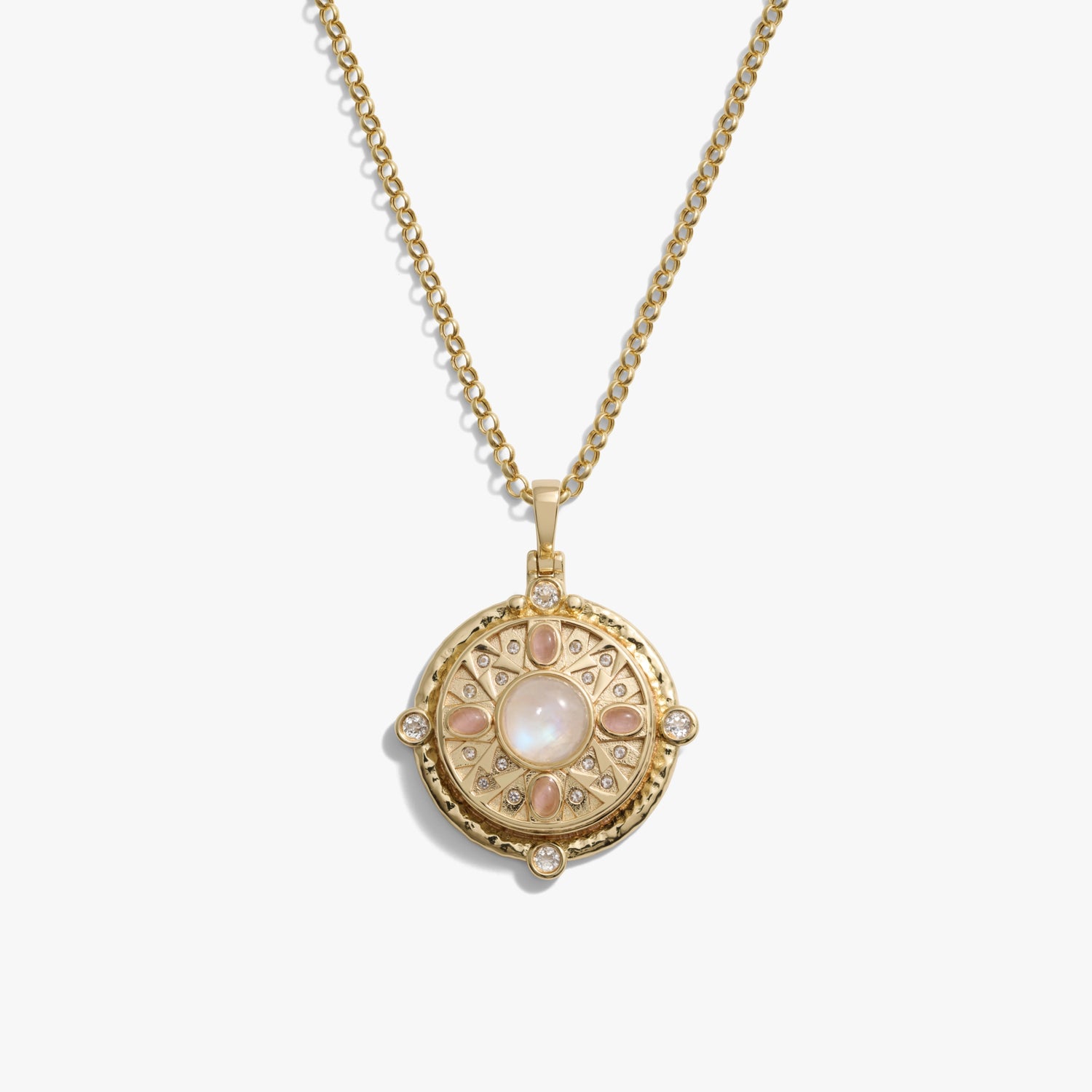 Awe Inspired Necklaces 14K Gold Vermeil / 20" 2.4mm Rolo Chain Pink Manifestation Locket Necklace