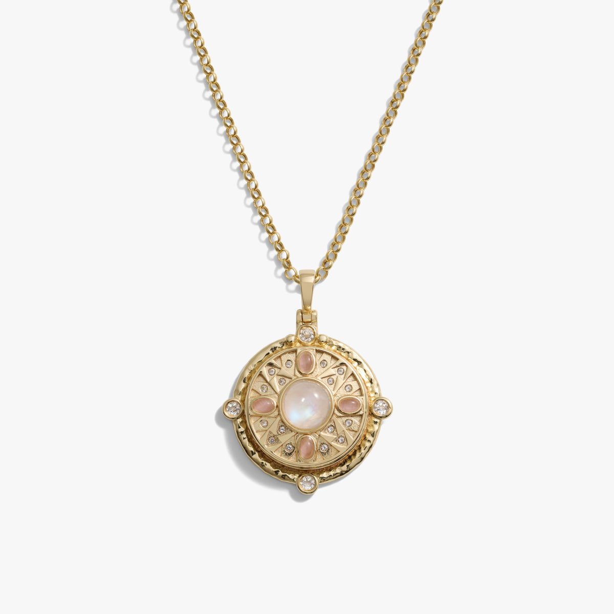 Awe Inspired Necklaces 14K Gold Vermeil / 20" 2.4mm Rolo Chain Pink Manifestation Locket Necklace