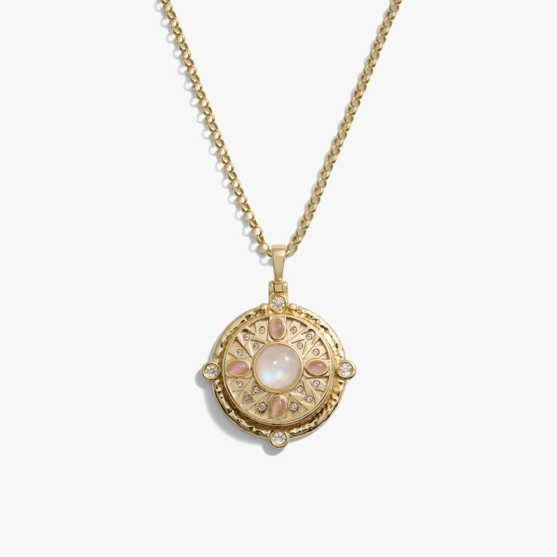 Awe Inspired Necklaces 14K Gold Vermeil / 20" 2.4mm Rolo Chain Pink Manifestation Locket Necklace