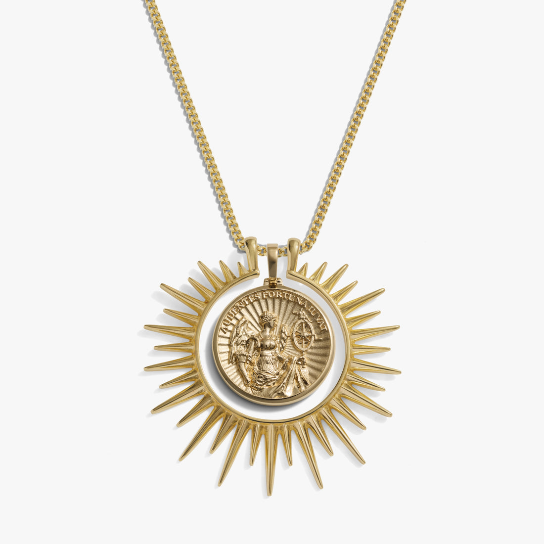 Awe Inspired Necklaces 14K Gold Vermeil / 20-22"  Cuban Chain Fortuna’s Cosmic Rays Necklace Set