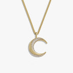 Awe Inspired Necklaces 14K Gold Vermeil / 20"-22" Cuban Chain Twisted Moon Necklace