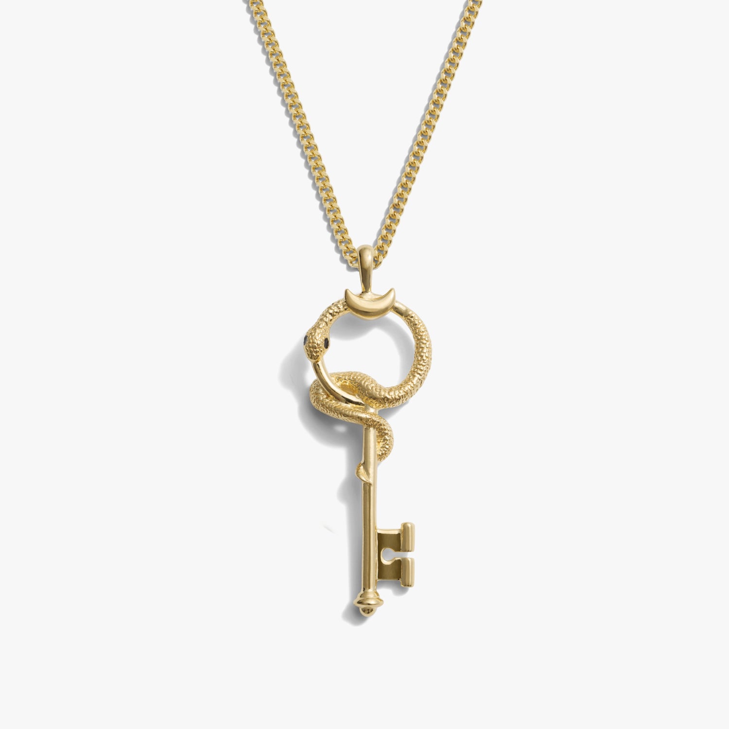 Awe Inspired Necklaces 14K Gold Vermeil / 22" Cuban Chain Men's Gate of Hades Key Necklace