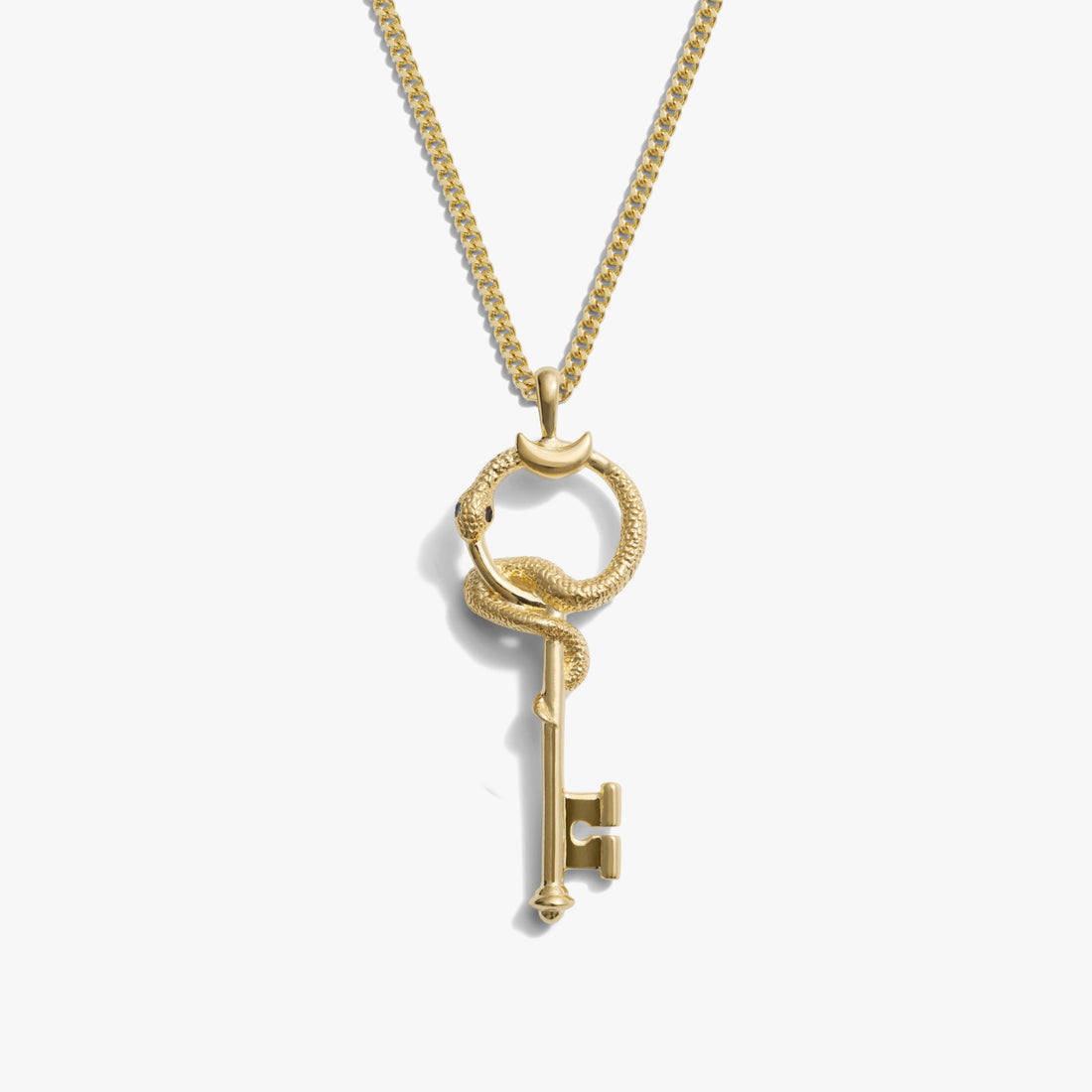 Awe Inspired Necklaces 14K Gold Vermeil / 22" Cuban Chain Men's Gate of Hades Key Necklace