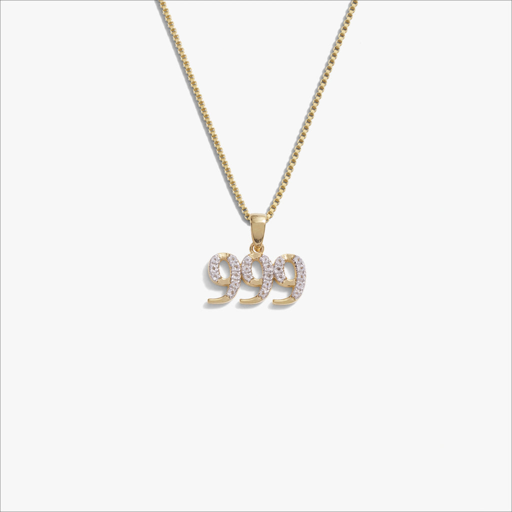 Awe Inspired Necklaces 14K Gold Vermeil / 999 / 16"-18" Angel Number Necklace