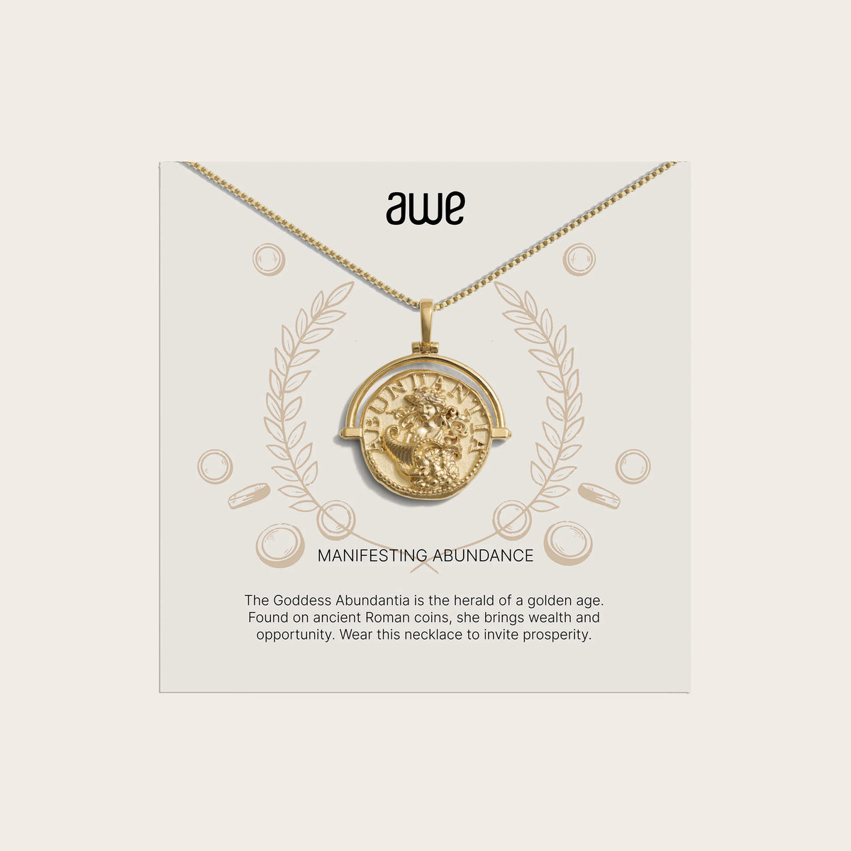 Awe Inspired Necklaces 14K Gold Vermeil Abundantia Card Gift Set