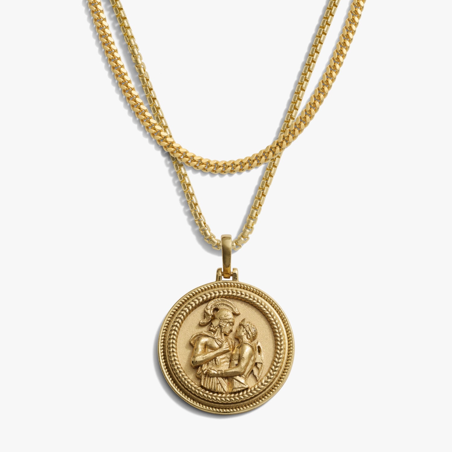 Awe Inspired Necklaces 14K Gold Vermeil Achilles + Patroclus Layering Set