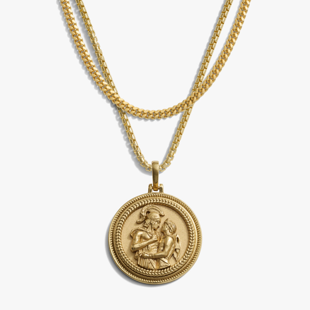 Awe Inspired Necklaces 14K Gold Vermeil Achilles + Patroclus Layering Set
