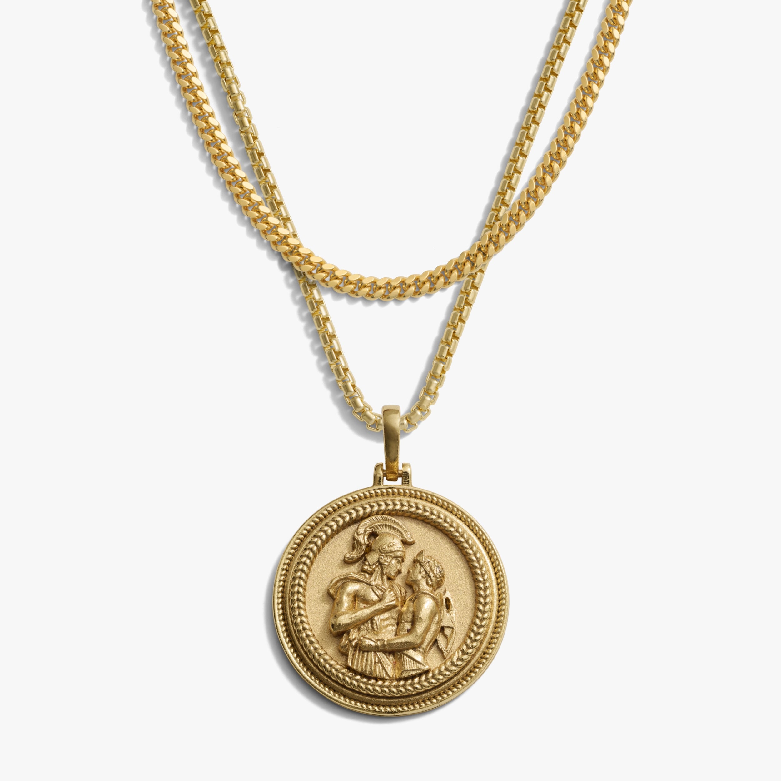 Awe Inspired Necklaces 14K Gold Vermeil Achilles + Patroclus Layering Set