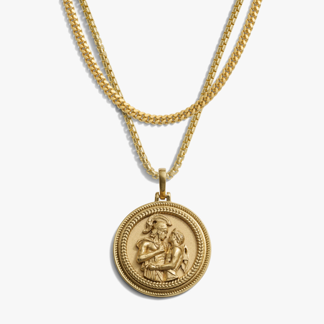 Awe Inspired Necklaces 14K Gold Vermeil Achilles + Patroclus Layering Set
