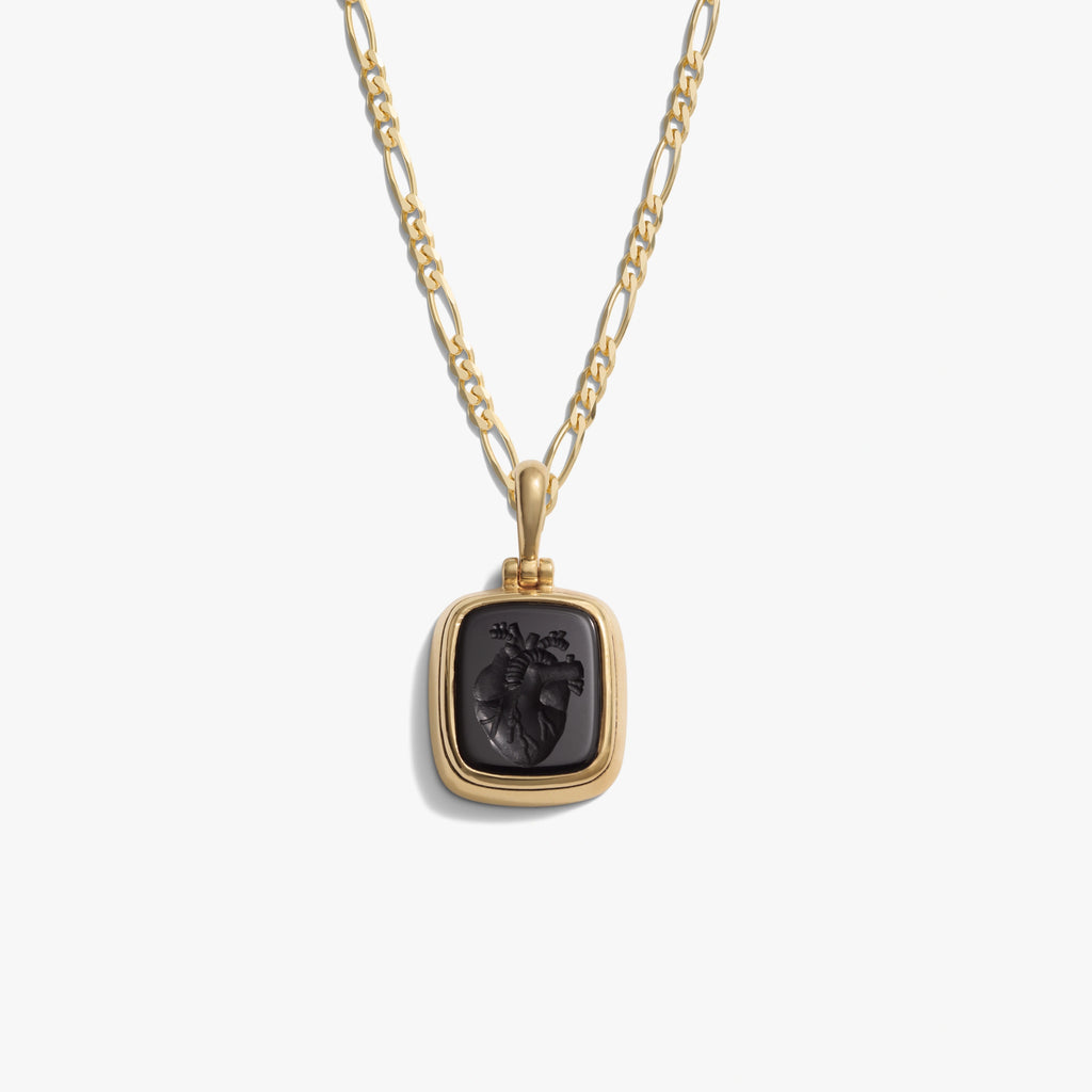 Awe Inspired Necklaces 14K Gold Vermeil Anatomical Heart Figaro Necklace