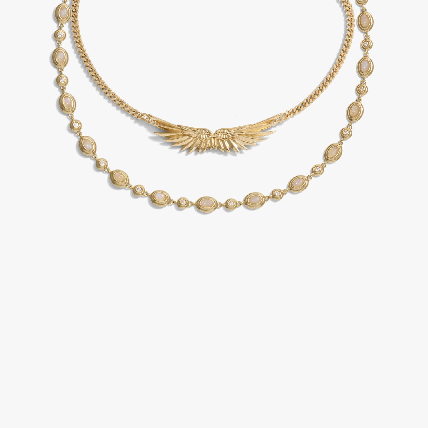 Product image of Awe Inspired Necklaces 14K Gold Vermeil Angel Wing Necklace Set