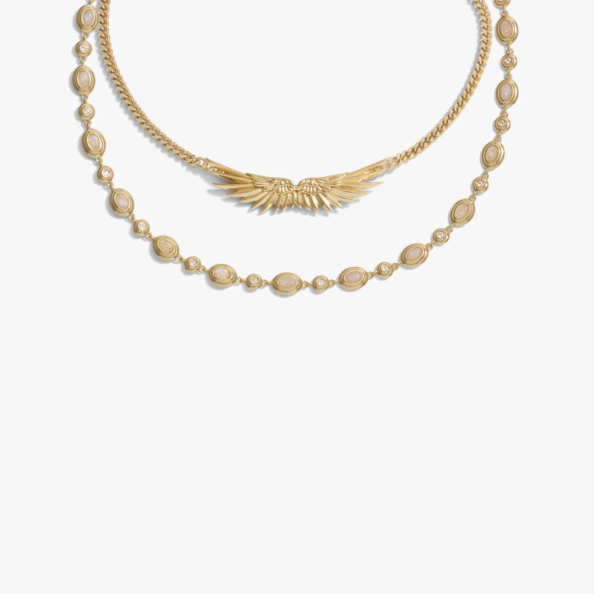 Awe Inspired Necklaces 14K Gold Vermeil Angel Wing Necklace Set