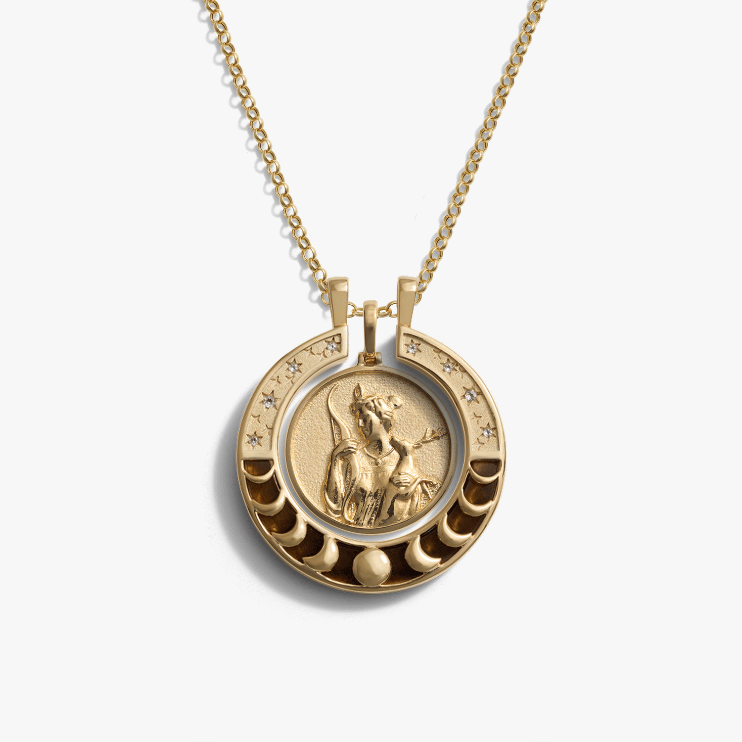 Awe Inspired Necklaces 14K Gold Vermeil / Artemis Goddess Moon Halo
