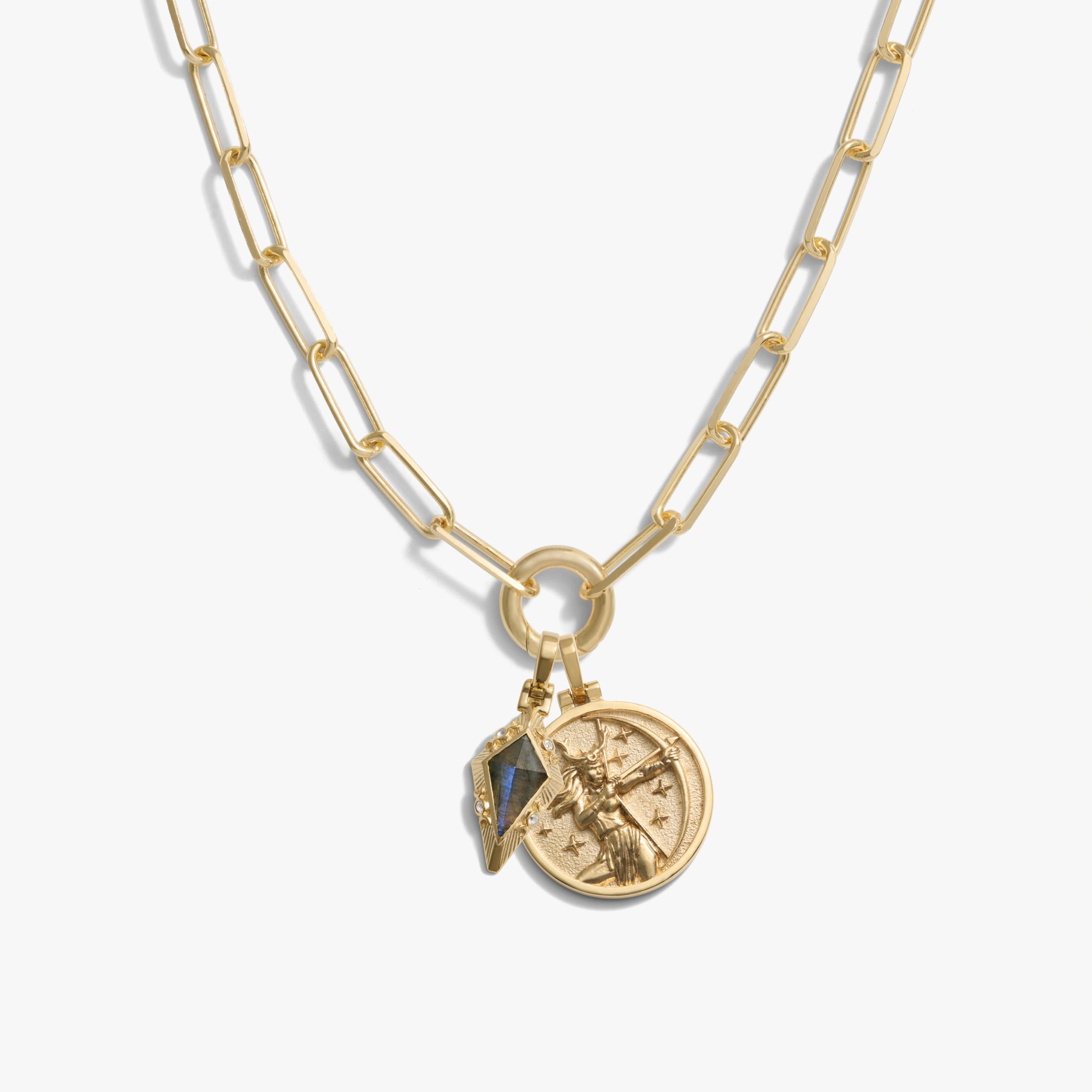 Awe Inspired Necklaces 14K Gold Vermeil / Artemis Goddess Prism Charm Necklace