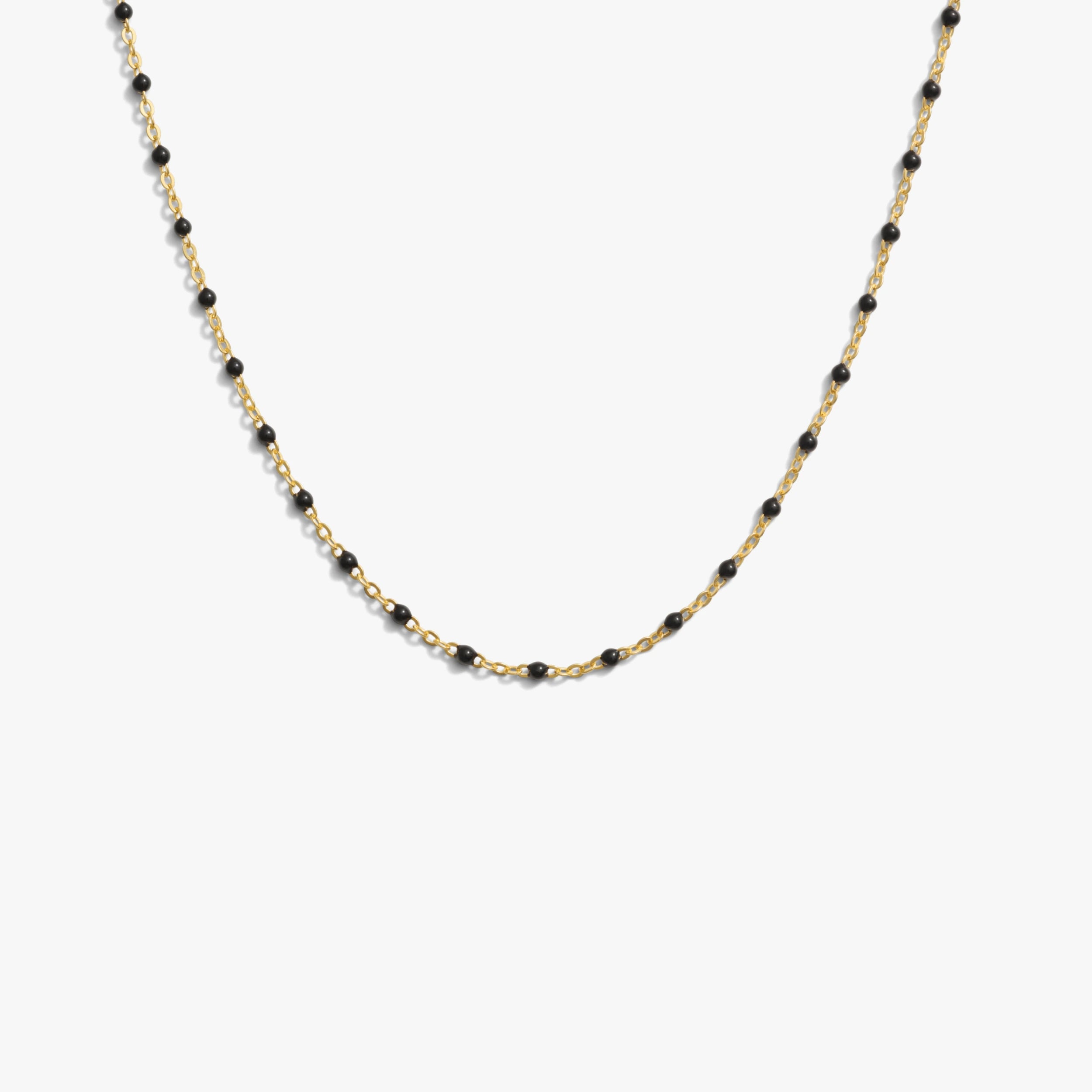 Awe Inspired Necklaces 14K Gold Vermeil / Black / 18"-22" Pop Of Color Necklace