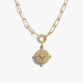 Awe Inspired Necklaces 14K Gold Vermeil Compass Locket Single Charm Necklace