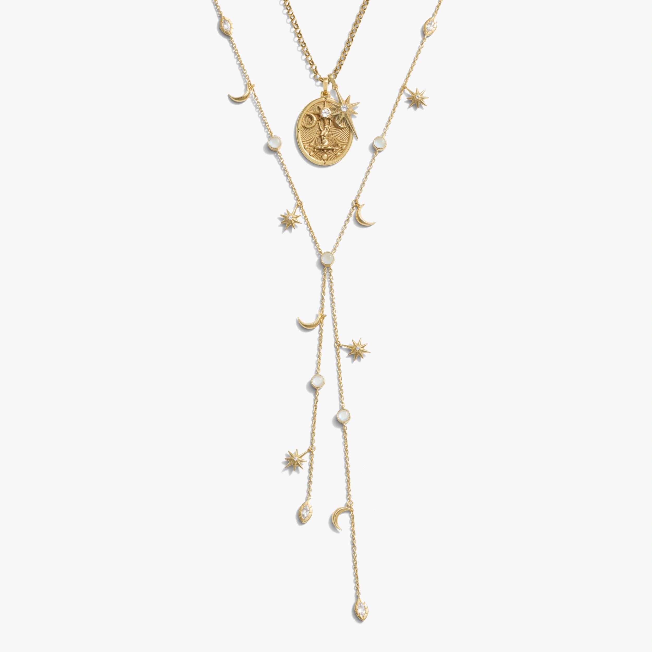 Awe Inspired Necklaces 14K Gold Vermeil Cosmic Asteria Necklace Set