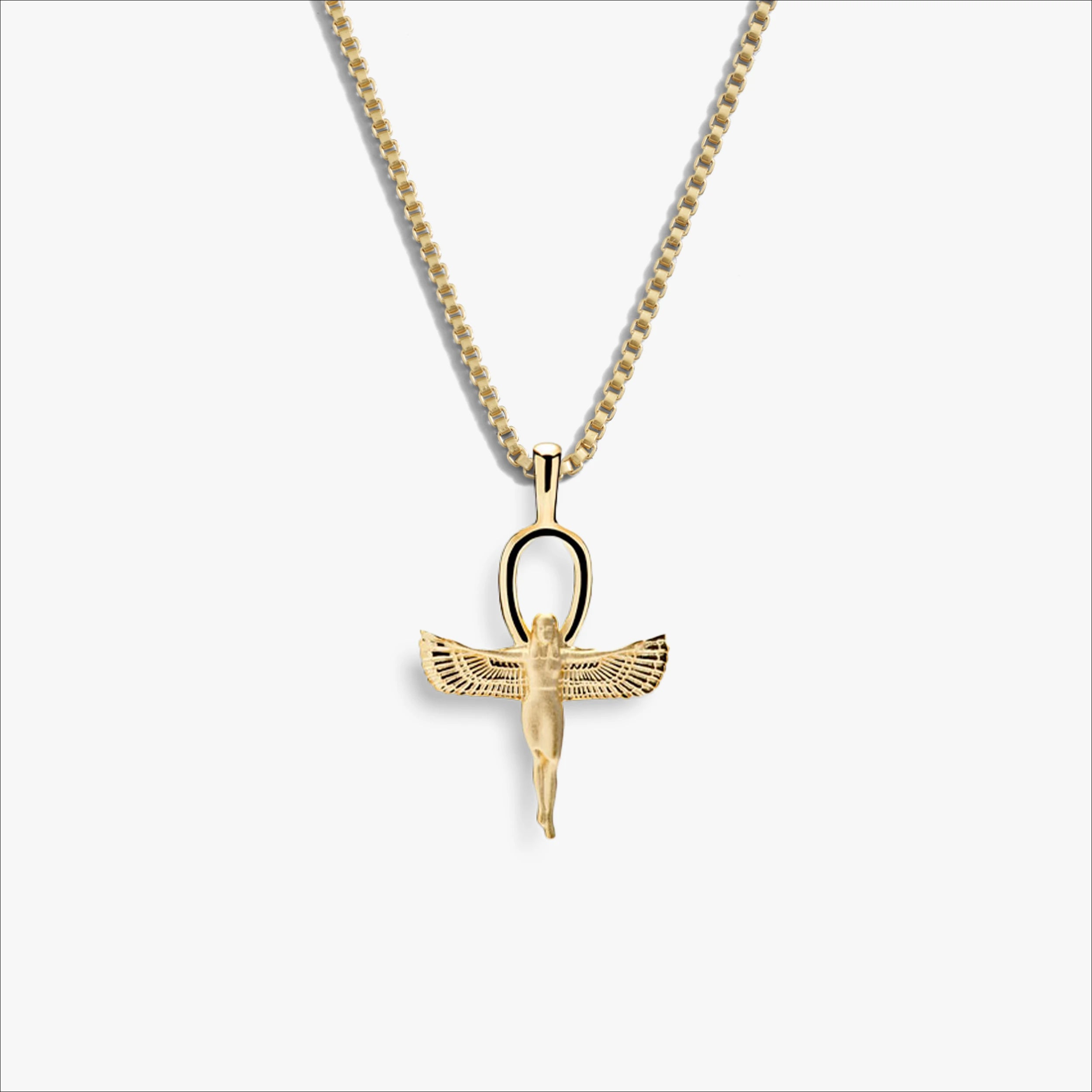 Awe Inspired Necklaces 14K Gold Vermeil / Cuban Chain Men's Ankh of Isis Necklace