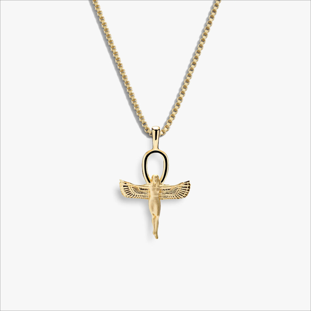 Awe Inspired Necklaces 14K Gold Vermeil / Cuban Chain Men's Ankh of Isis Necklace