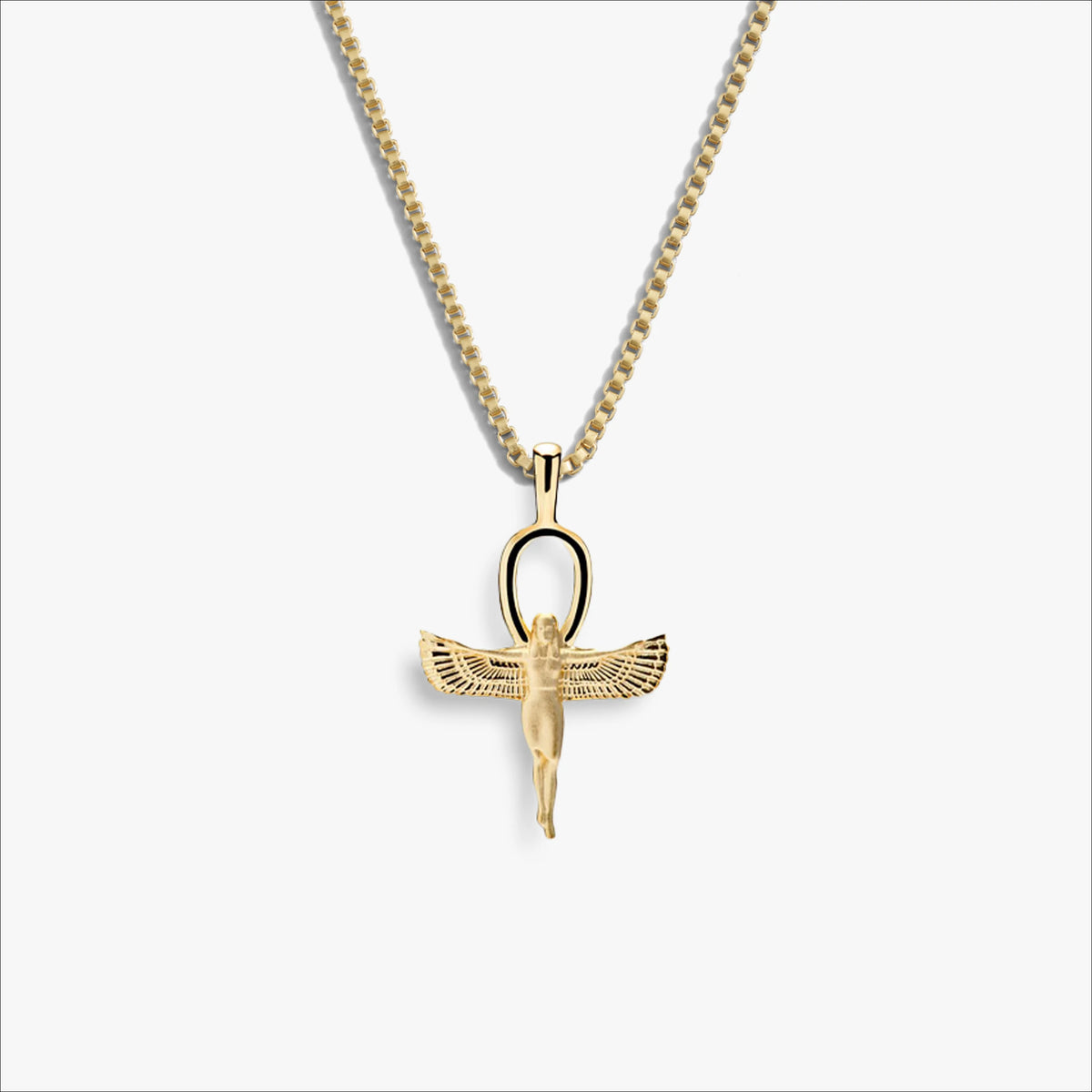 Awe Inspired Necklaces 14K Gold Vermeil / Cuban Chain Men's Ankh of Isis Necklace