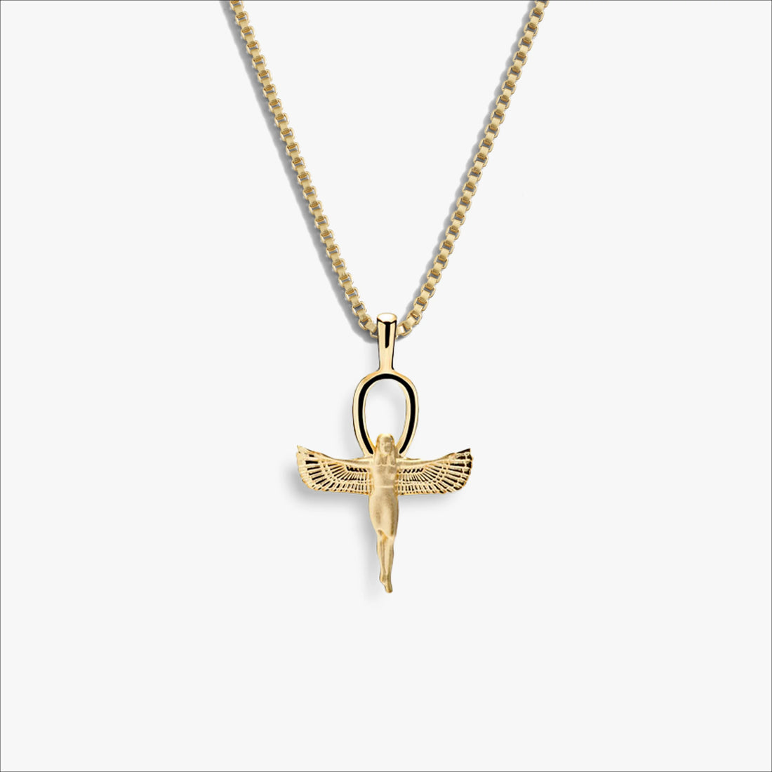 Awe Inspired Necklaces 14K Gold Vermeil / Cuban Chain Men's Ankh of Isis Necklace