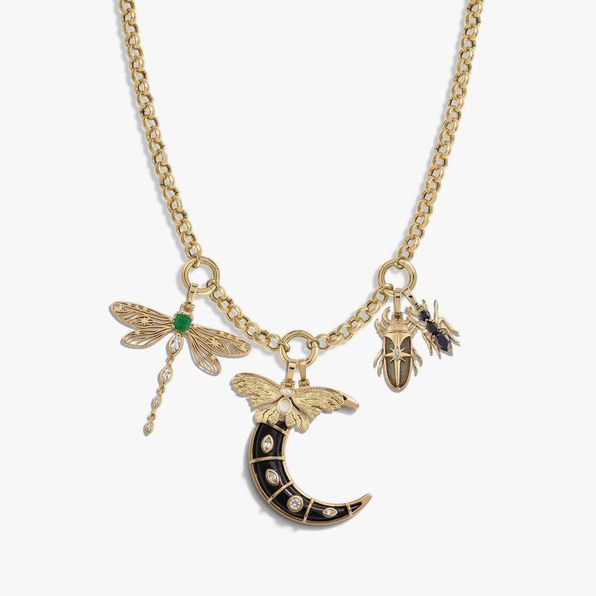 Awe Inspired Necklaces 14K Gold Vermeil Dark Fairy Extra Long Charm Necklace