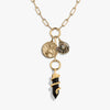 Awe Inspired Necklaces 14K Gold Vermeil Dark Waves Charm Lariat